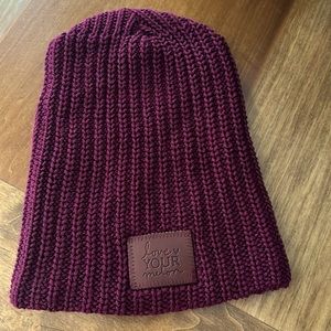 Burgundy Love You Melon Slouch Beanie